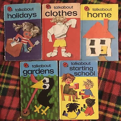 5 X Vintage Ladybird📕 ‘Talkabout’ Holidays/Cloths/Gardens/Home/Starting School • £14.85