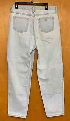 VINTAGE Guess 80s High Rise Light Wash Denim Jeans Button Fly Size 4 Made In USA • $50