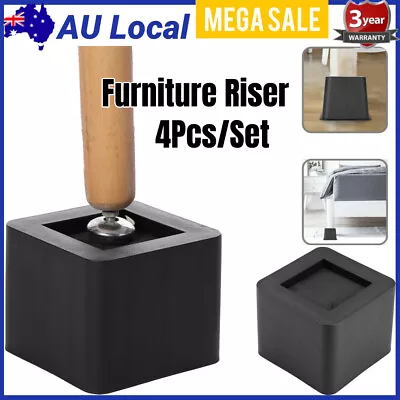4X Furniture Risers Heavy Duty Bed Table Sofa Bench Square Chair Riser Feet Lift • $15.98