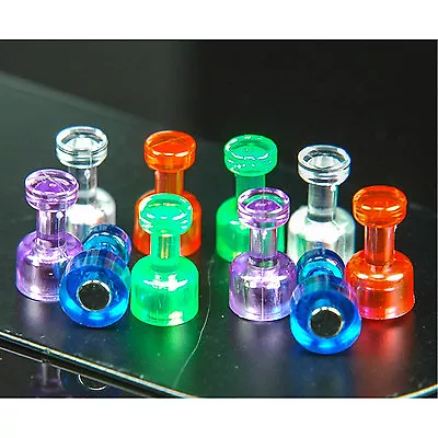 Push Pin Magnets Assorted Translucent Colors Pack Of 10 • $7.99