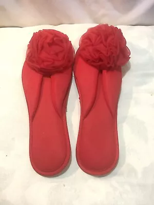 Vtg Glamour Skuffs By Madye’s Slippers Red/w White Bottoms Sz S 5-6 New • $36.69