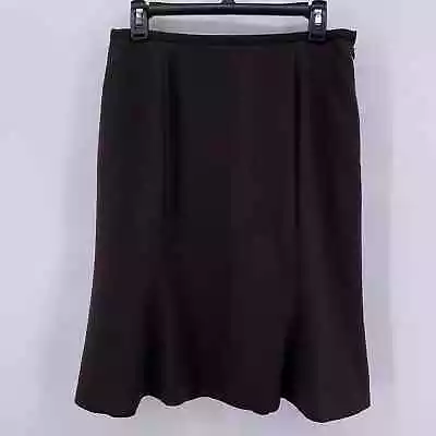 Mary Kay Sz 12 Brown Wool Skirt Lined Side Zip Brookhurst Vintage Consultant  • $13.84