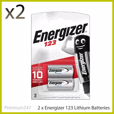 2 X Energizer CR123 CR123A 123 3v Lithium Photo Battery Longest Expiry Date • £5.29