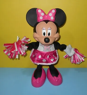 Disney Cheerin Minnie Mouse Cheerleader Cheers Sings Shakes Pom Poms  • $12.73