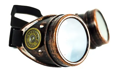 Shotgun Bullet Shell Steampunk Victorian Welding Copper Goggles Punk Goth • $16.99