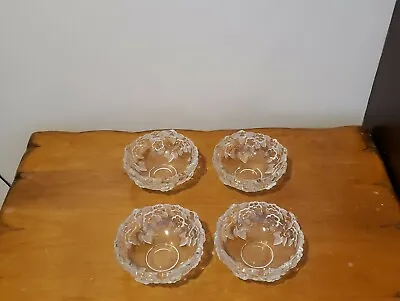 Vintage set Of 4 Mikasa Crystal Carmen Vintage Bubble Flower Small Serving Bowl • $60