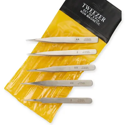 5x Tweezers Watch & Jewellery Craft Model Repair Watchmakers Tools Anti Magnetic • £4.95