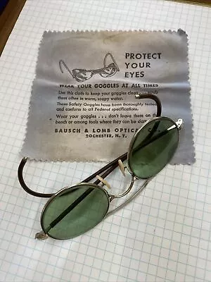 Vintage Bausch And Lomb Safety Glasses Steampunk With Original Box And Cloth • $45