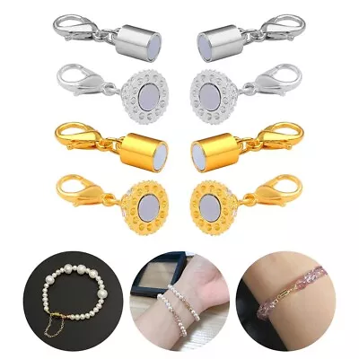 10PCS Magnetic Jewelry Hook Extender For Necklaces Bracelets Gold Silver • £13.12
