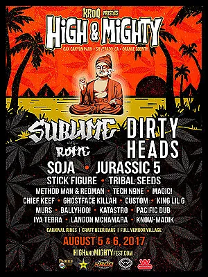 $14.51 • Buy Sublime & Rome/dirty Heads/jurassic 5 2017 Kroq-los Angeles Concert Tour Poster
