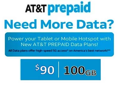 AT&T Prepaid - $90 Data Plan / Tracking Included • $74.99