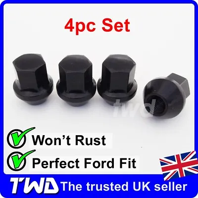 4x BLACK ALLOY WHEEL NUTS - FORD FOCUS MK1 MK2 MK3 MK4 ST RS M12x1.5 BOLT [4B] • £9.99