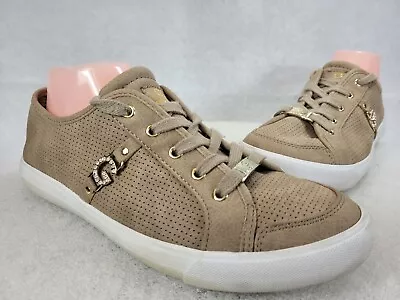 G By Guess Women's 9.5 M Baylee-C Beige Lace Up Low Top Logo Sneaker Shoes  • $23.10