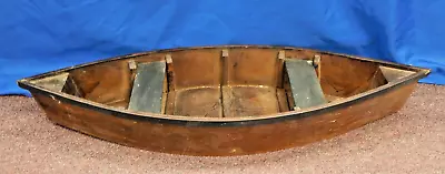 Vintage Wooden Handcrafted Canoe  ~ It Measures 27-3/4  X 8-5/8  X 3-1/2  • $19.99