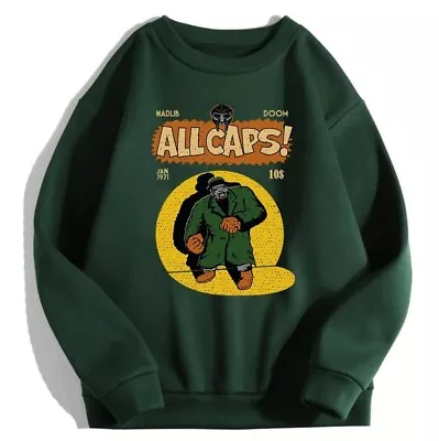 Mf Doom All Caps Sweatshirt Hip Hop Sweatshirt Rap Music Sweatshirt Gift For • $38.99