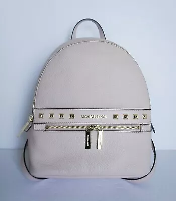 Michael Kors Kenly Medium Backpack Pink Pebbled Leather Studs $368 • £105.82