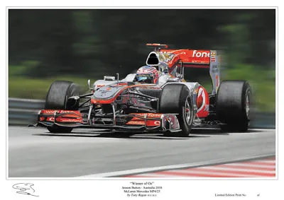 Jenson Button Limited Edition F1 Art Print  • £14.99