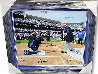 Vin Scully Sandy Koufax Signed Autographed Photo At Dodgers Stadium FRAMED MLB • $2999.99