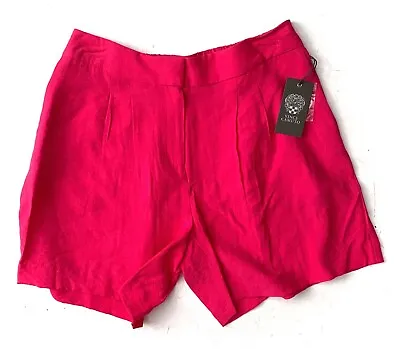 Vince Camuto Shorts Summer Heat Geranium Pink Pleated Shorts Short 10 • $11.24