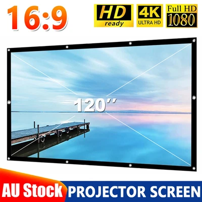$21.45 • Buy 120  Foldable Projector Screen 16:9 Home Theater Cinema Outdoor Movie Projection