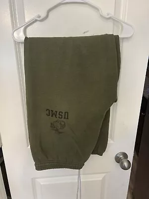 Vintage Marines USMC Sweatpants Adult XL Green Soffe DSCP USA Made Mens Womens • $19.99