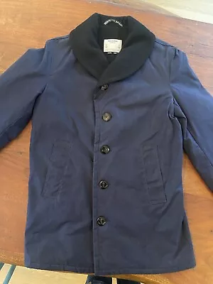 Schott Perfecto Waxed Canvas Naval Deck Jacket Wool Lined Size Medium • $250