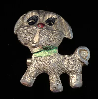 Vintage Goldtone Puppy Dog Brooch  1.25” Length • $8.60