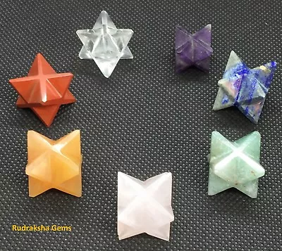 Merkaba Star Reiki Energy Charged 7 Chakra Crystal Healing Protect Calming Stone • £6.31