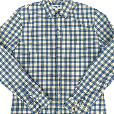 Country Road Mens Long Sleeve Button Up Shirt Size Medium Slim Fit Blue Yellow • $32