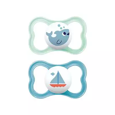 Mam Soother Air 0+m 2 Pack Newborn Baby Infant Skin Friendly Dummy 0m+ New • £11.99