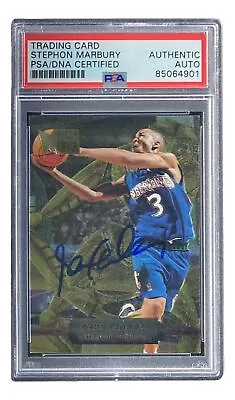 Stephon Marbury Signed 1997 Fleer #9 Timberwolves Rookie Card PSA/DNA • $129.99