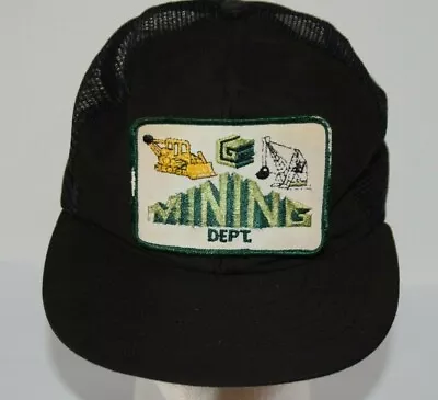 Vintage LG MINING DEPT DEPARTMENT Snapback Patch Trucker Hat Mesh Made In USA • $13.16