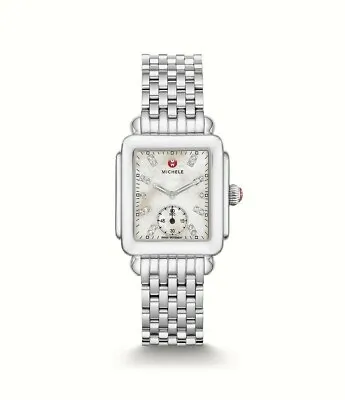 New Michele Deco Mid Stainless Diamond Dial Ladies Watch MWW06V000002 • $901.89