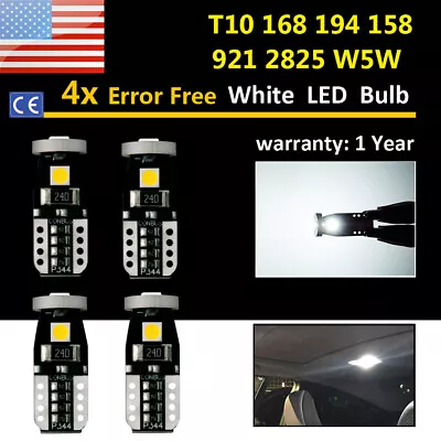 4x Upgrade CANBUS Wedge T10 168 194 2825 LED Light Bulbs Error Free 921 W5W 158 • $4.98