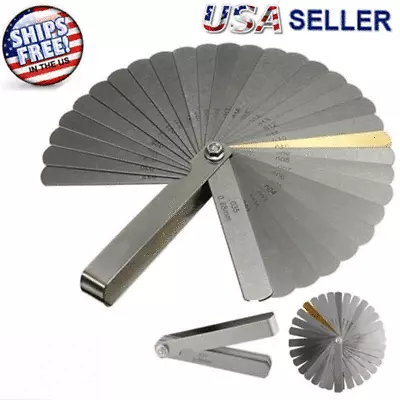 32 Blade Feeler Gauge Metric & SAE Dual Reading Combination Gap Thicknes Measure • $6.65