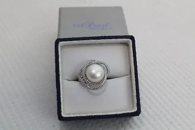 £1195 • Buy The Pearl Source - South Sea Pearl & Diamond Braided Ring