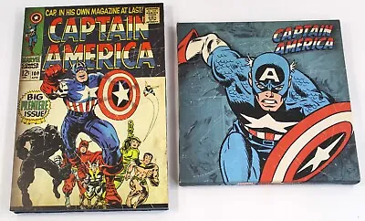 Lot Of 2 Marvel Comics Captain America Wall Art Decor 7.25 X 10.25 & 8 X 8 Inch • $9