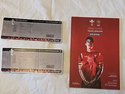 Wales V England 11 Feb 2017 Official Match Programme And Two Match Tickets • £2.50