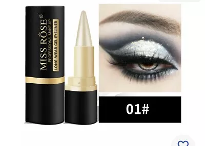 Miss Rose  Silver Colour Eyeliner Gel Kajal  Long-lasting Quick Dry • £4.20