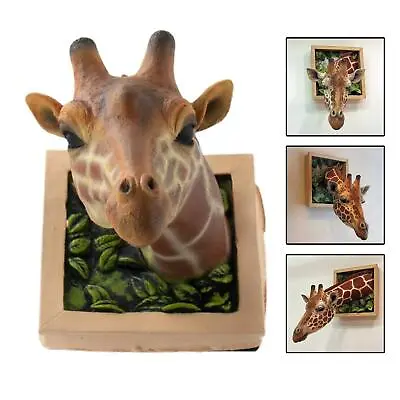 3D Giraffe Sculpture Wall Decoration Wildlife Animal Statue Decor • £18.41