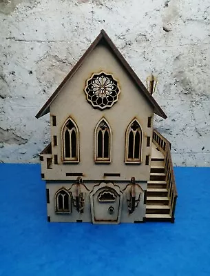 Model House Kit Wooden Model Craft Kit War Gaming Tavern Church Fairy House • £22.97