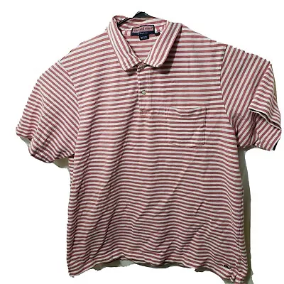 Vineyard Vines Mens Polo Shirt Size Extra Large Orange Short Sleeve Striped  • $18.97