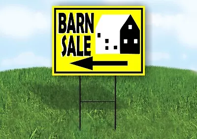 Barn Sale Black Yellow Left Arrow Yard Sign With Stand LAWN SIGN • $26.99