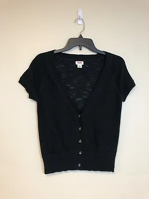 Mossimo Size Small Women's Cardigan Knit Black Button Sweater 100% Cotton • $6