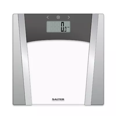 Salter Glass Analyser Bathroom Scale 180 Kg Max Weight Silver 9127 SVSV3R • £17.49