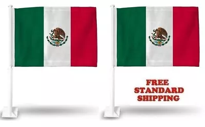 2 Pack Lot MEXICO MEXICAN World Cup Soccer Car Flag FLAGS CAR WINDOW 18  X 12   • $14.88