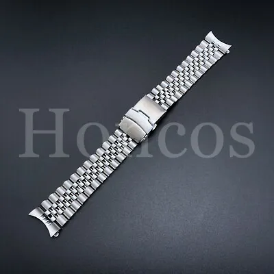 Metal Steel Jubilee Bracelet Curved End Replacement Watch Band Double Lock • $23.99