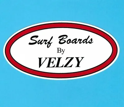 Surf Boards By Velzy Sticker Decal Oval Red - White Vintage Surfing • $15