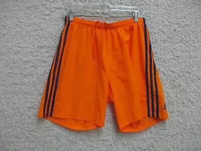 Adidas Shorts Large Adult Orange Athletic Climalite Gym Athletic Logo Mens L • $18.75