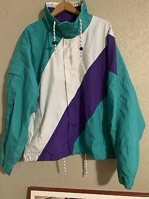 Men’s McGregor Vintage 80s 90s Color Block Hip Hop Sailing Jacket Windbreaker L • $29.99